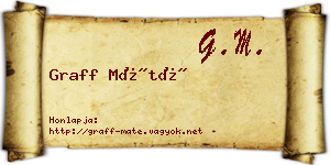 Graff Máté névjegykártya